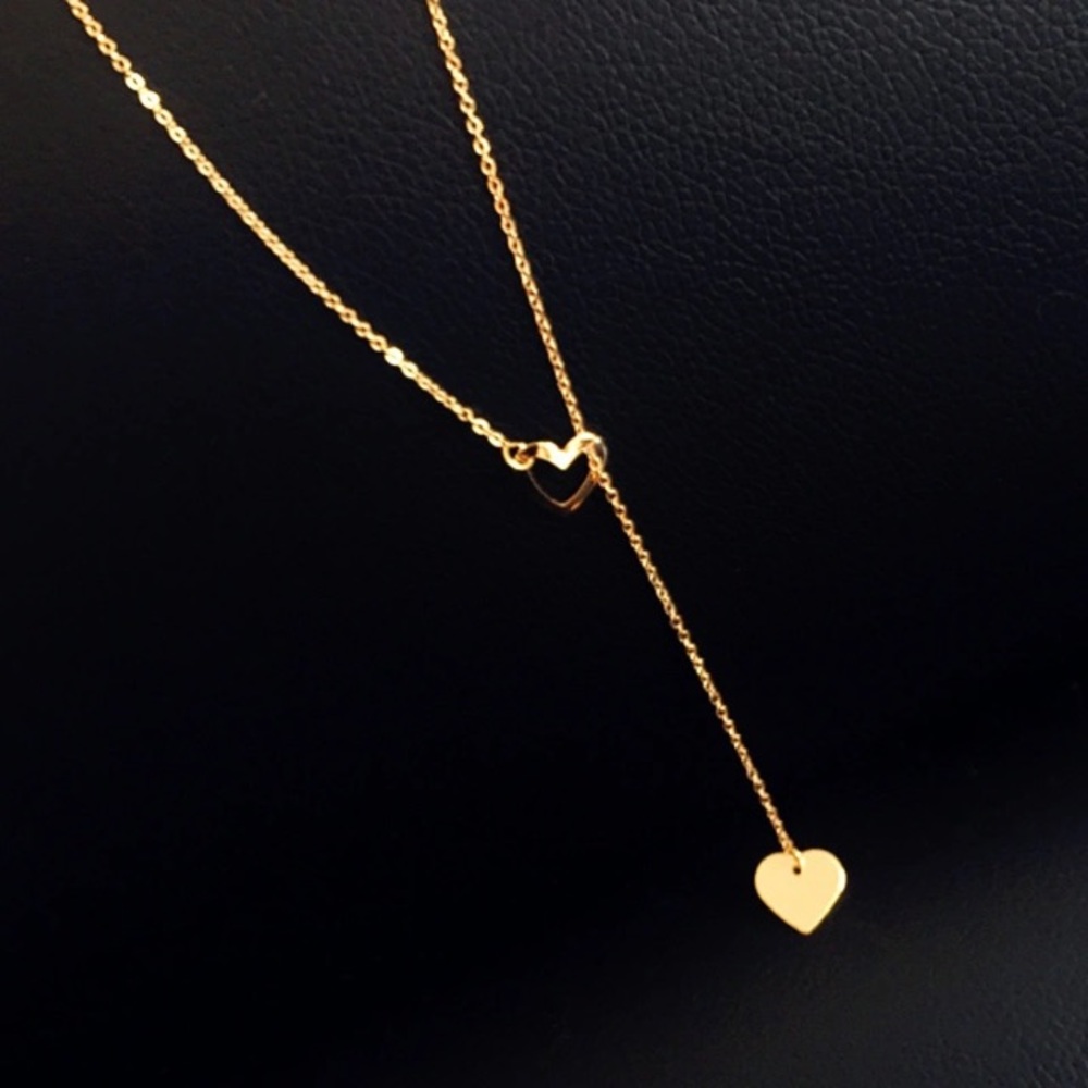 NEW!๐๐๐GOLDEN๐HEARTS๐LONG Y๐NECKLACE LAYERED - Picture 3 of 16